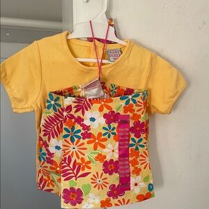 Burberry Kids Yellow Floral Tee